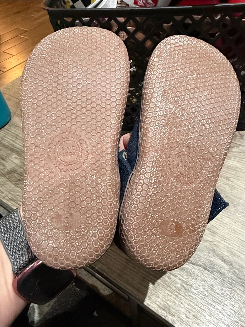 Livie & Luca Navy Blue Glitter Mary Jane Shoes for Kids